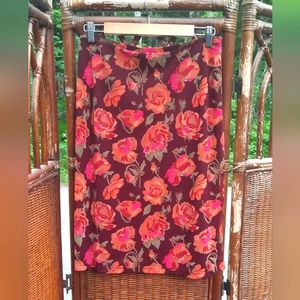 Vintage 90s Floral Express Midi Skirt